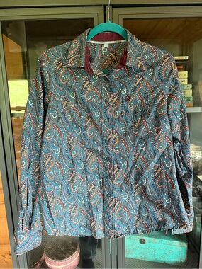 Cinch Women's Teal Paisley Button-Down Shirt